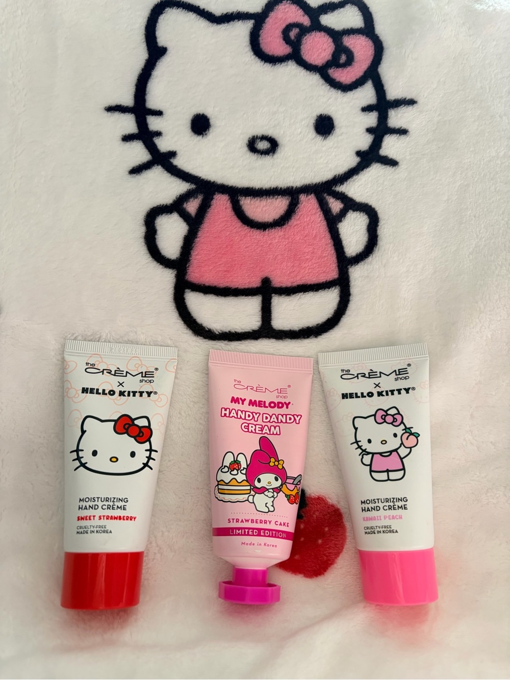 The Crème Shop x Hello Kitty Pink Moisturizing Hand Cream Trio